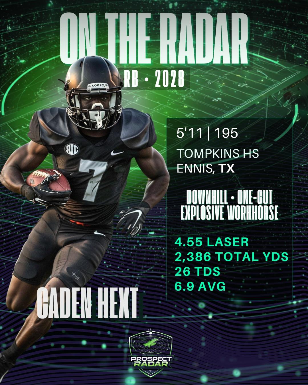 On The Radar player card — Caden Hext, Tompkins HS